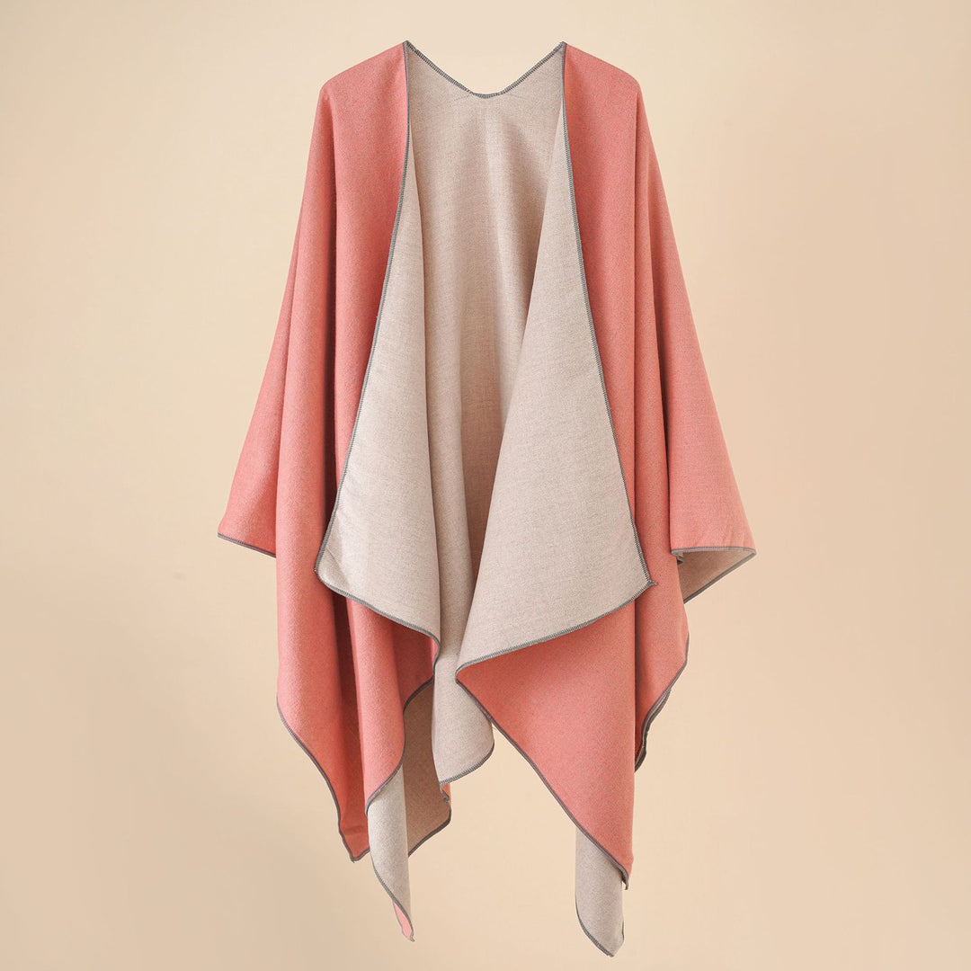 Damen Wohlfühl-Poncho aus weichem Wollmix mit elegantem Schnitt Drune