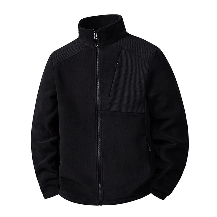 Herren Fleecejacke mit Stehkragen und verstärkten Schulterpaneelen Drune