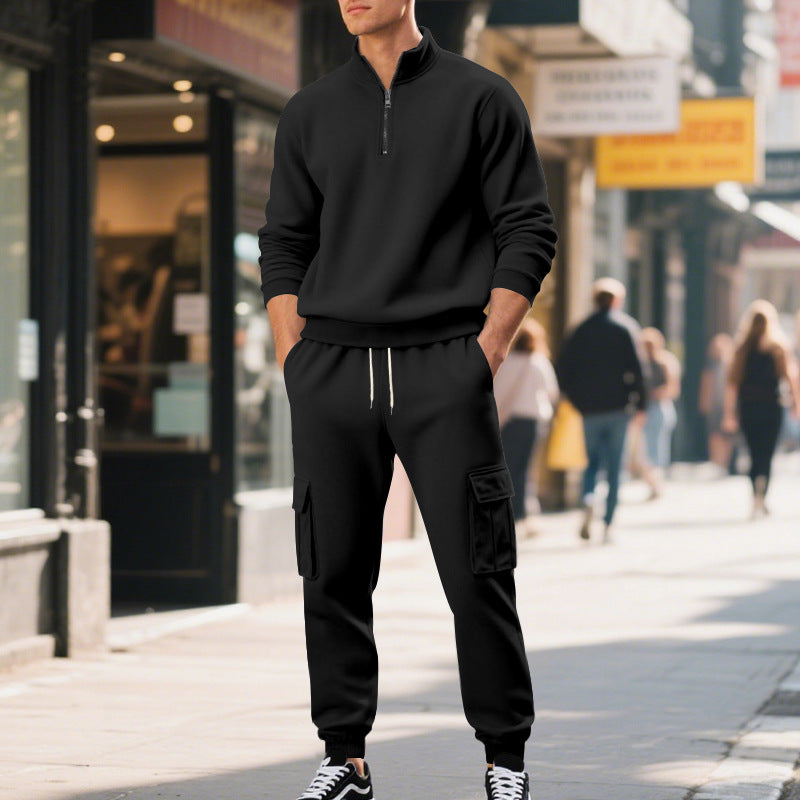 Herren Sportliches Freizeit-Outfit mit Reißverschluss und praktischen Cargo-Taschen Drune