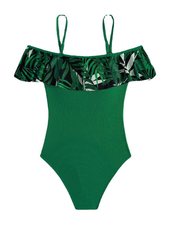 Damen Badeanzug mit floralem Volant Drune