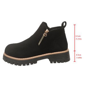 Damen nan Wildlederoptik-Ankleboots mit seitlichem Reißverschluss, Pull-Tab und profilierter Traktorsohle Drune