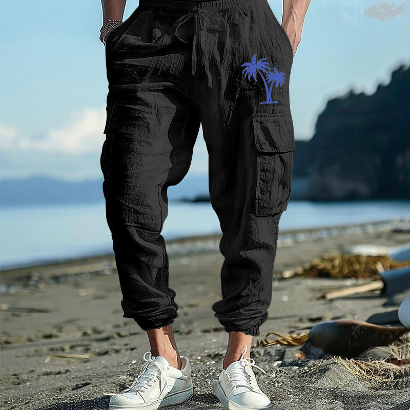 Herren Cargohose mit seitlichen Taschen und verstellbarem Bund Drune