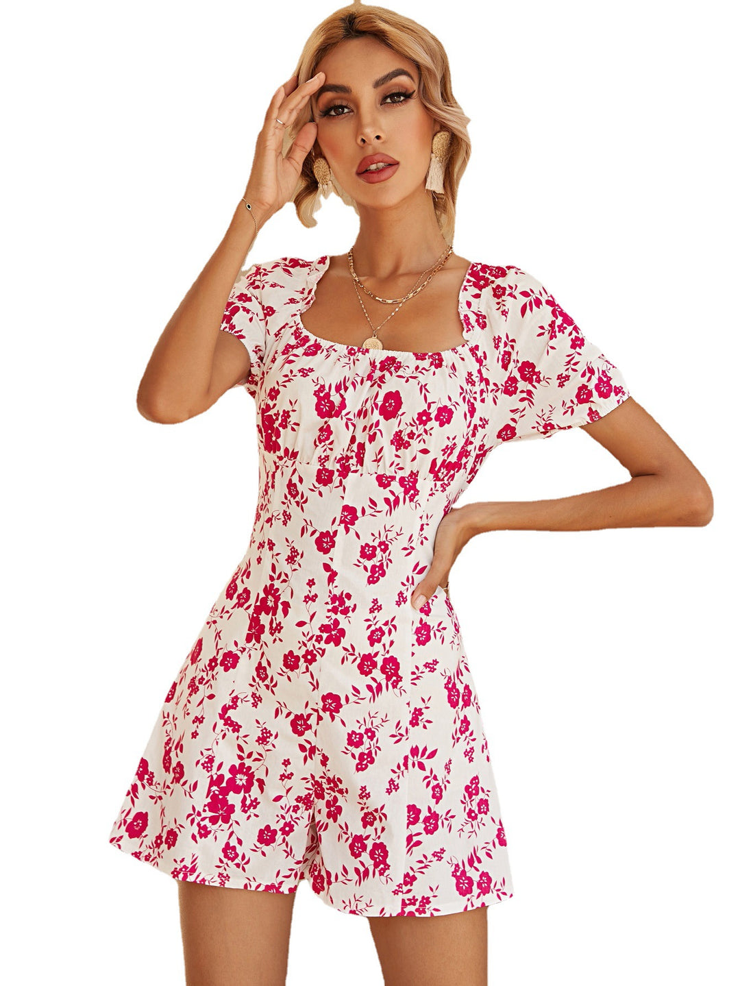 Damen Romantischer Blumensommeranzug Drune