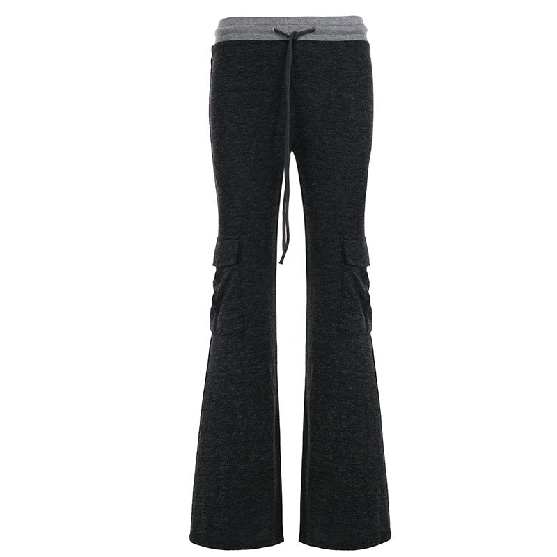 Damen Ausgestellte Cargo-Loungehose mit hohem Bund und Kordelzug Drune