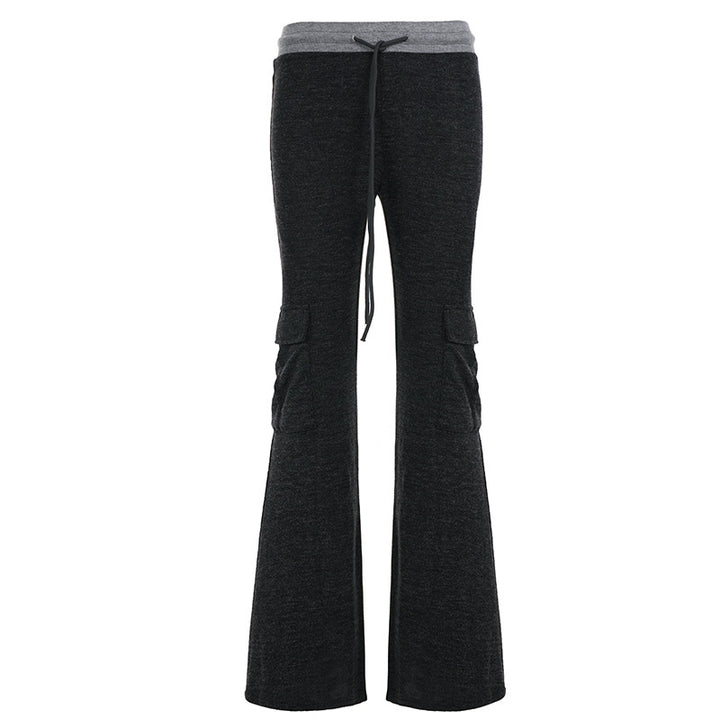 Damen Ausgestellte Cargo-Loungehose mit hohem Bund und Kordelzug Drune