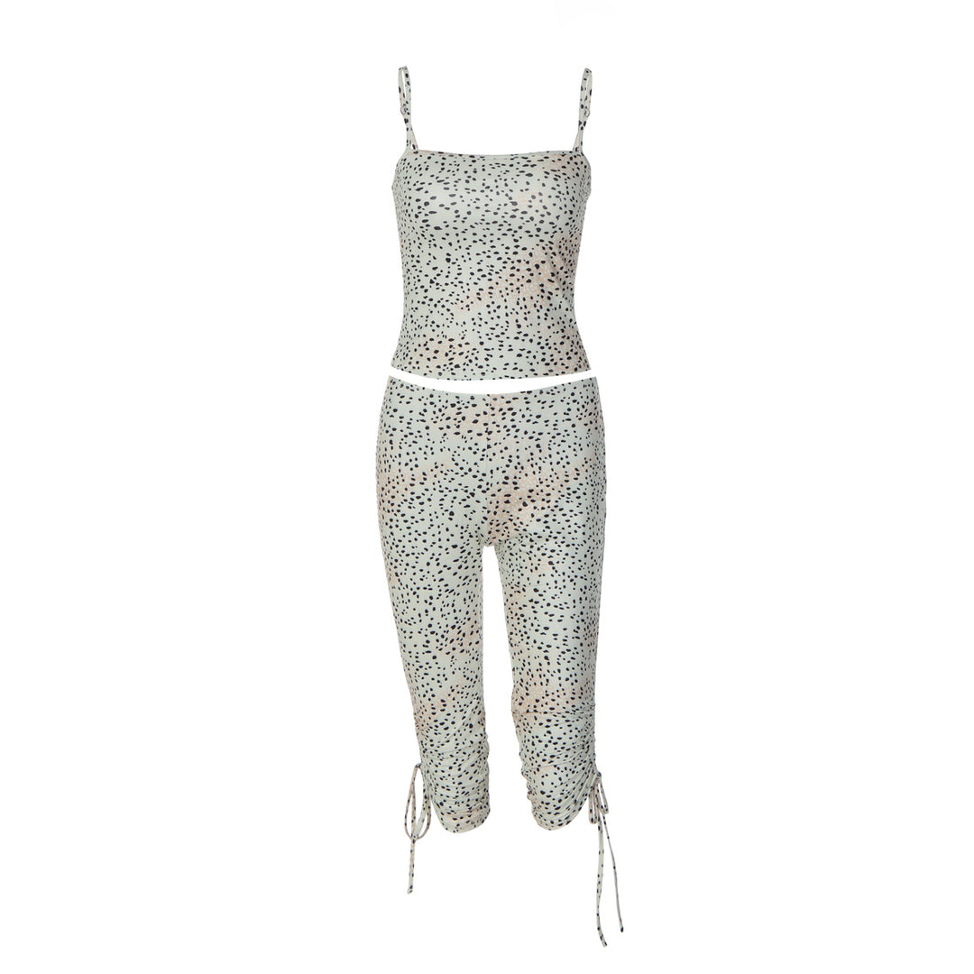 Damen Sportliches Set mit Spitzenträgern Drune