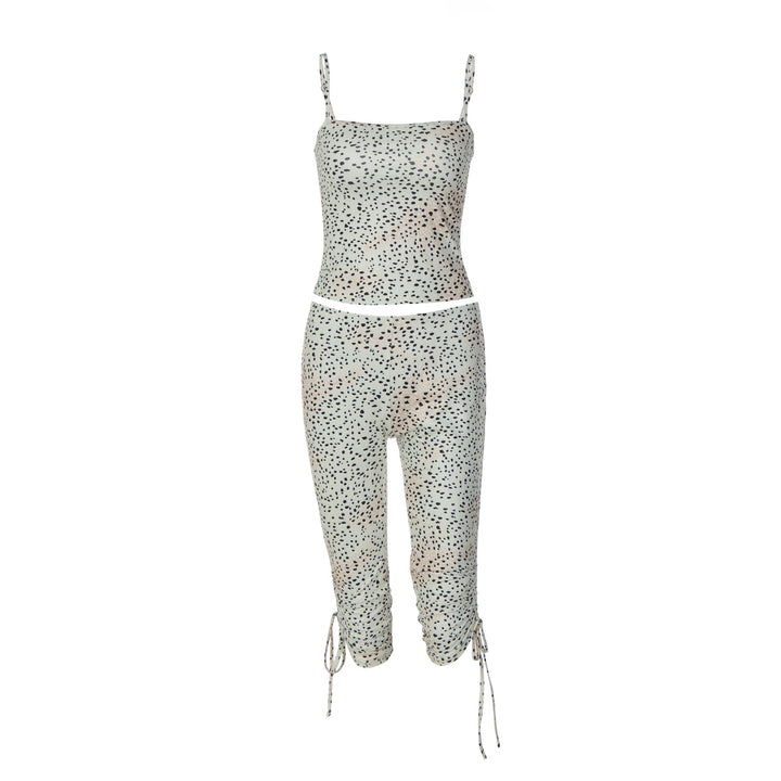 Damen Sportliches Set mit Spitzenträgern Drune
