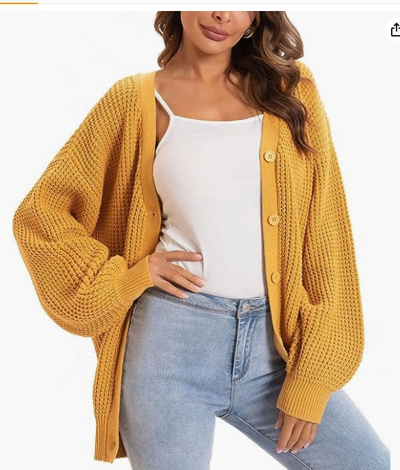 Damen Grobstrickcardigan mit überschnittenen Ärmeln Drune