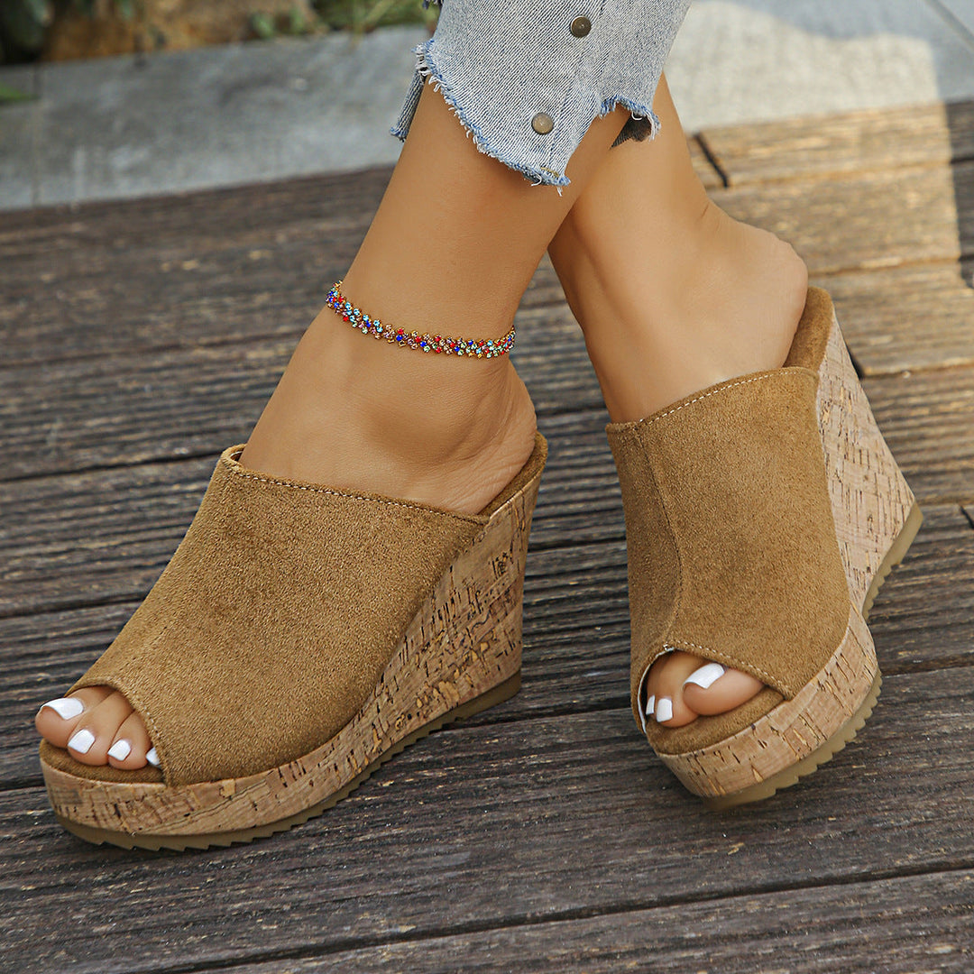 Damen Clogs mit elegantem Kork-Wedge-Design Drune