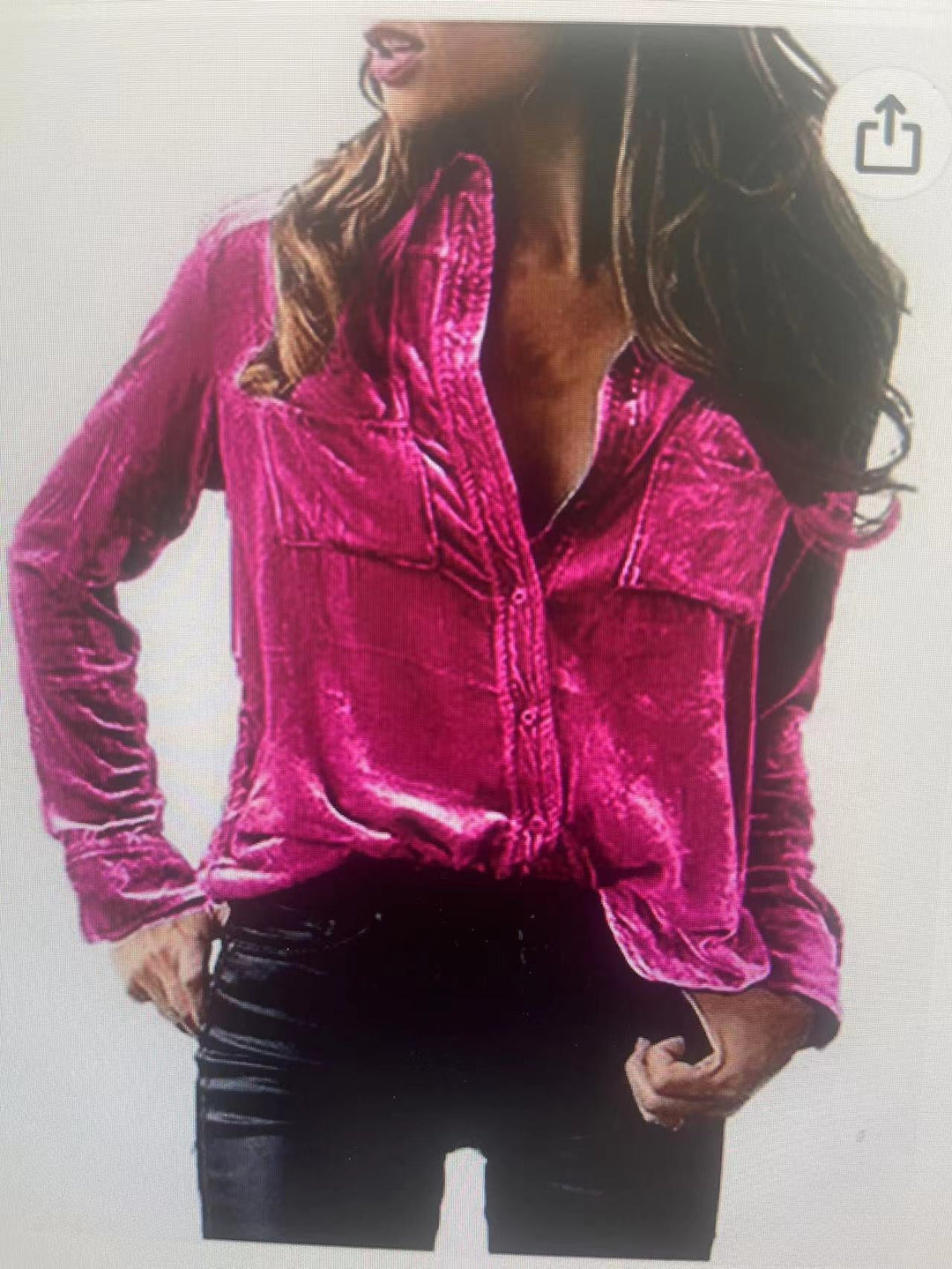 Damen Satin Bluse mit dekorativen Brusttaschen Drune