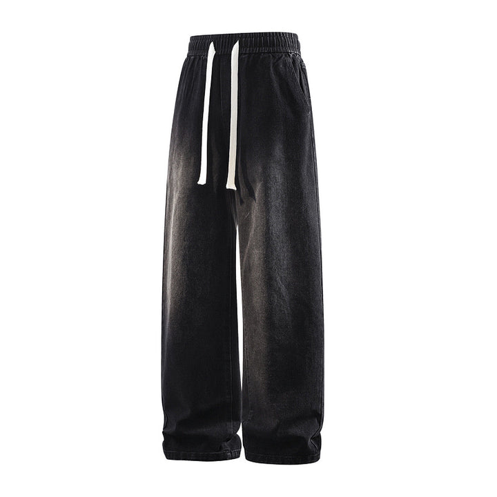 Herren Weite Denim-Freizeithose mit elastischem Bund, Tunnelzug & relaxed Baggy‑Silhouette Drune