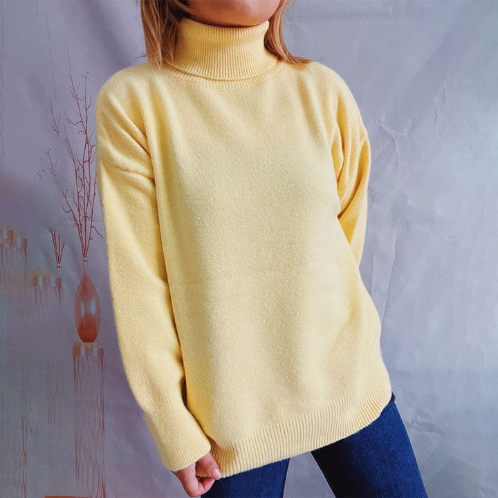 Drune | Einfarbiger Warmer Strickpullover Für Alltag