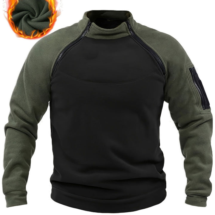Herren Thermo-Combat-Fleece-Pullover mit verstärkter Brustplatte und Ärmel-Reißverschluss Drune