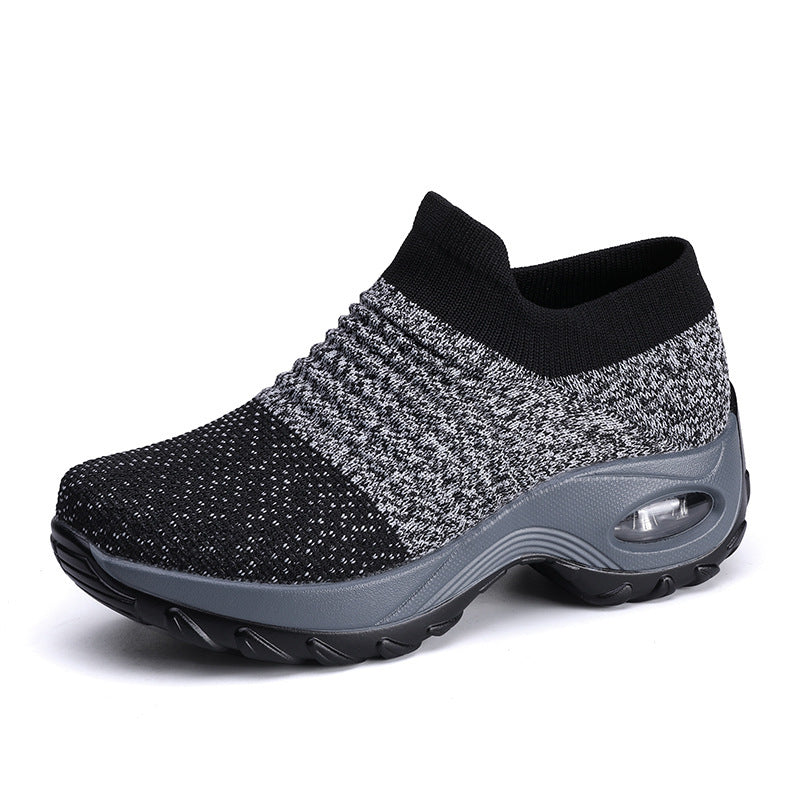 Damen gestrickter Slip-On Sportsneaker mit luftgepolsterter Zwischensohle Drune
