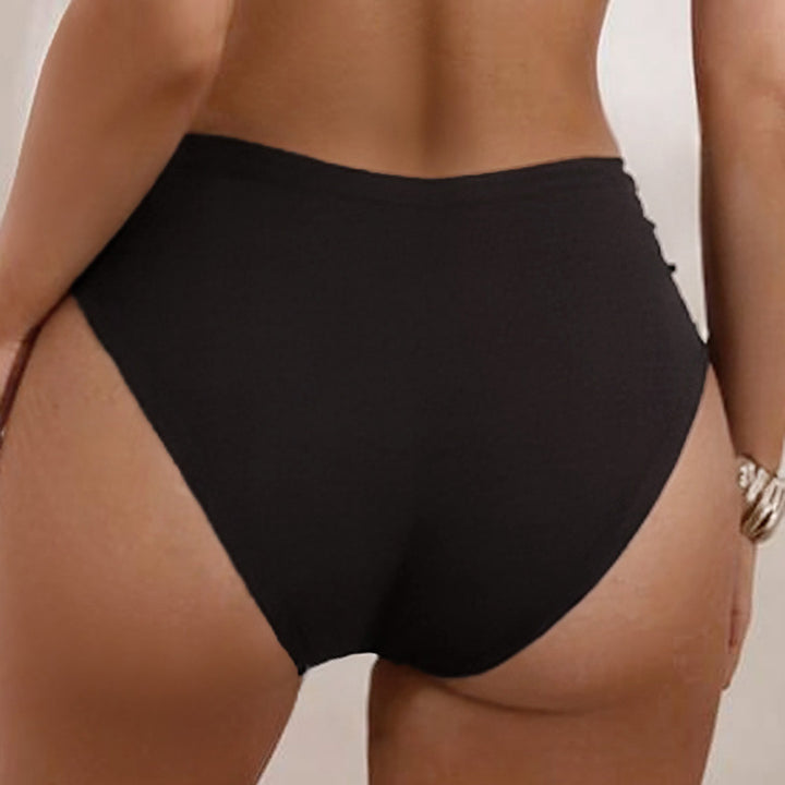 Damen Hochgeschnittene Bikinihose mit Raffung Drune