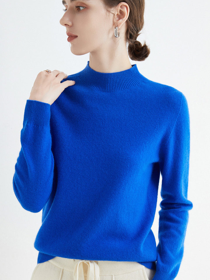 Damen Kurz-Mockneck-Pullover aus Kaschmir‑Look mit leichter Flauschoptik Drune