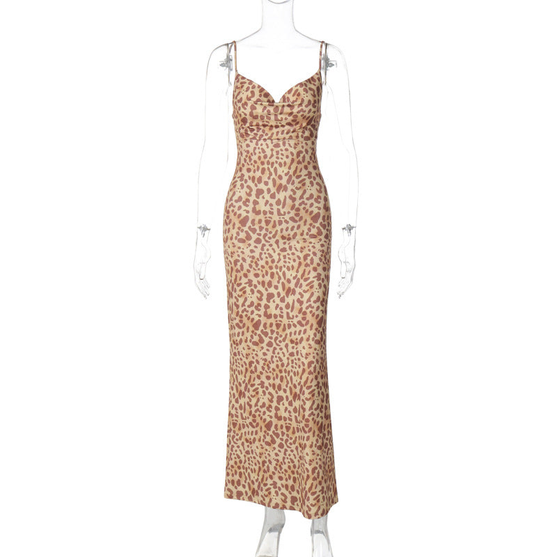 Damen Maxikleid mit elegantem Animalprint Drune