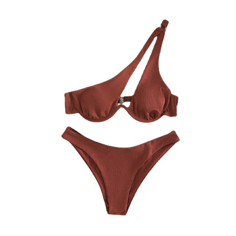 Damen Triangel-Bikini mit asymmetrischem Schnitt und bequemem Unterteil Drune
