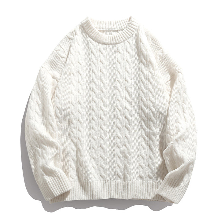 Unisex Zopfstrick-Oversize-Pullover mit grobem Rippenbund und kastigem Schnitt Drune