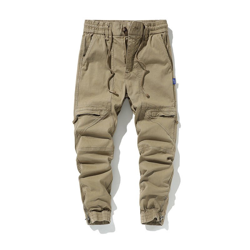 Herren Funktionale Cargo-Joggerhose mit Knieabnähern, Reißverschluss-Knöchel und Elastikbund Drune