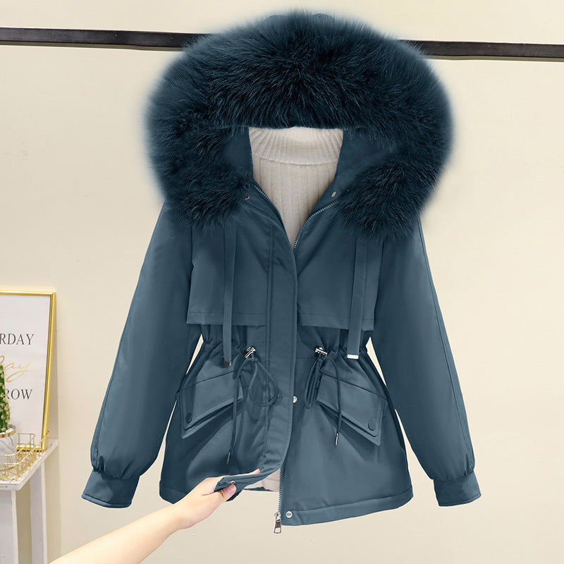 Damen Winterjacke mit funktionalem Reißverschluss und abnehmbarem Kunstpelzkragen Drune