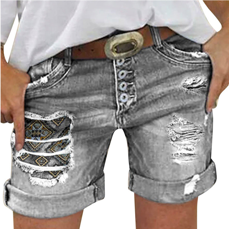 Damen modische destroyed Jeansshorts Drune
