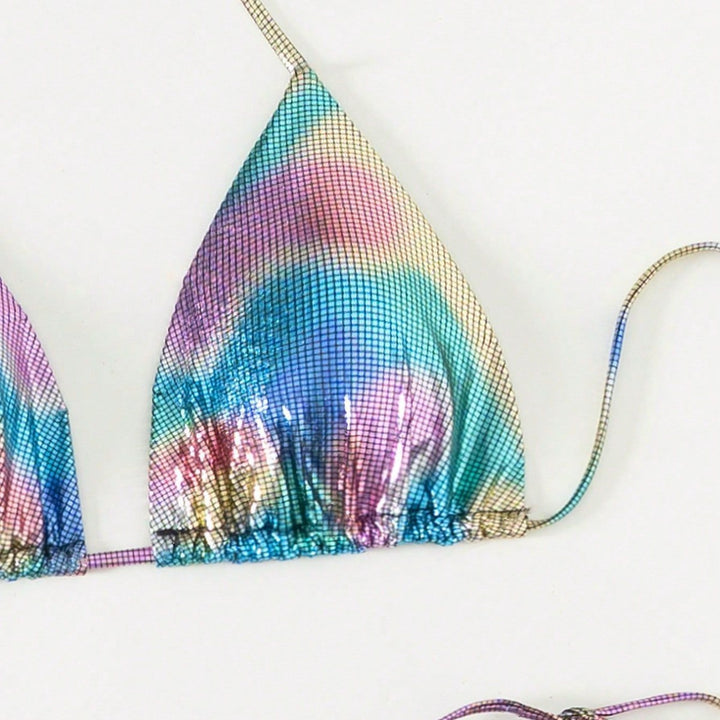 Damen Funktionsfähiger Triangel-Bikini mit stylischem Farbverlauf Drune