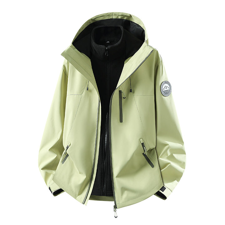 Herren dreiteilige Softshell-Outdoorjacke mit abnehmbarem Fleecefutter und Kapuze Drune