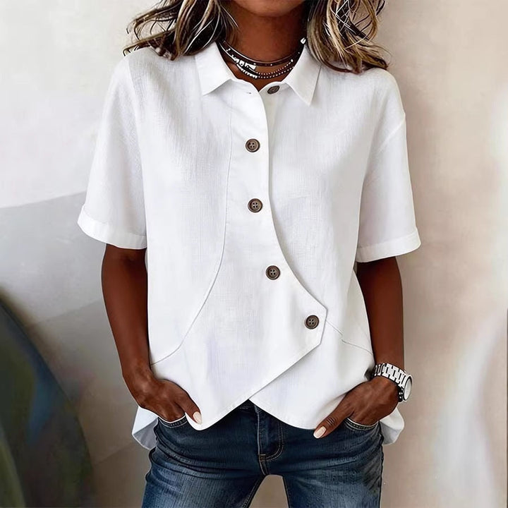 Damen Besonders gestaltete Bluse mit einzigartigem Knopfdetail Drune