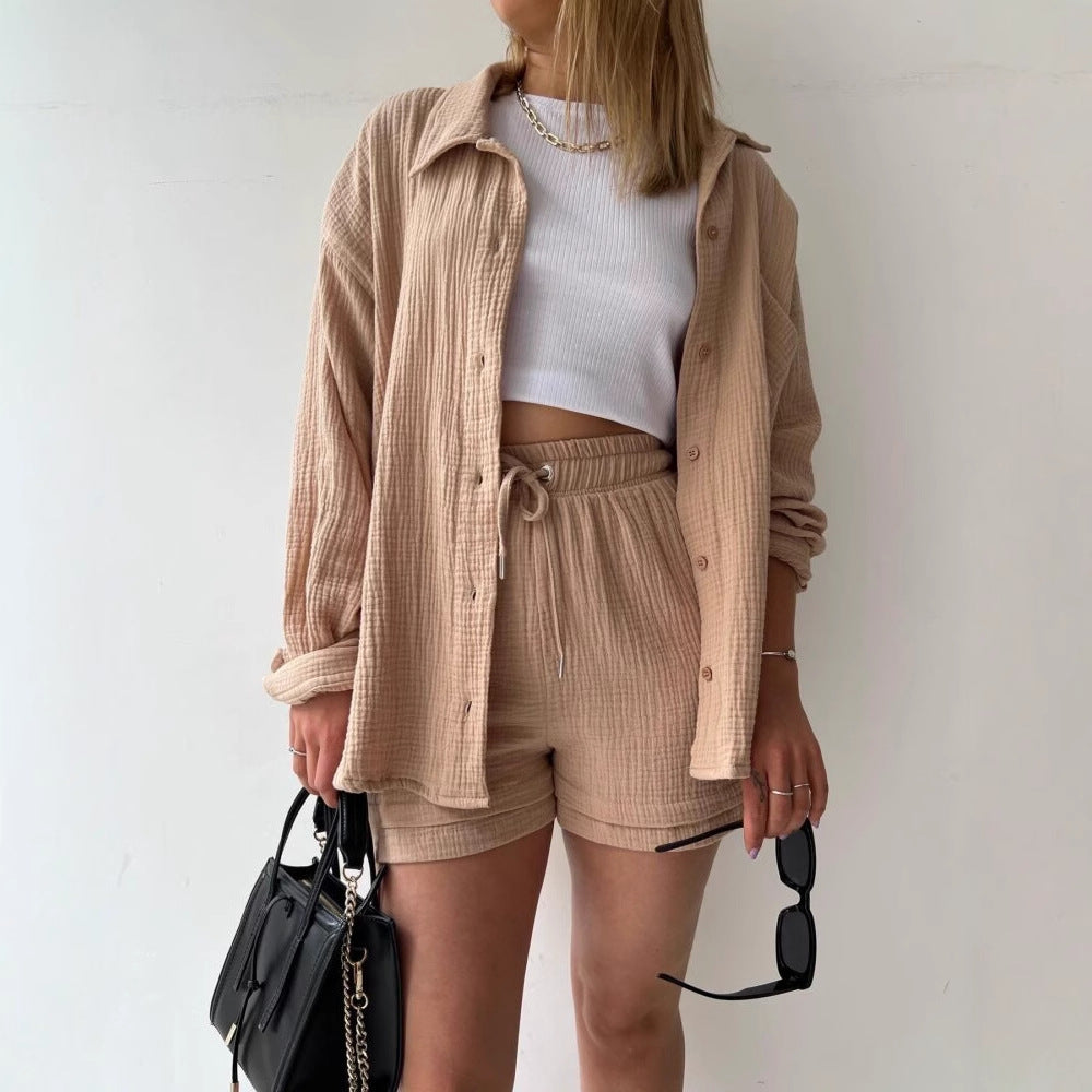 Damen luftige Baumwollbluse mit lockerer Passform Drune