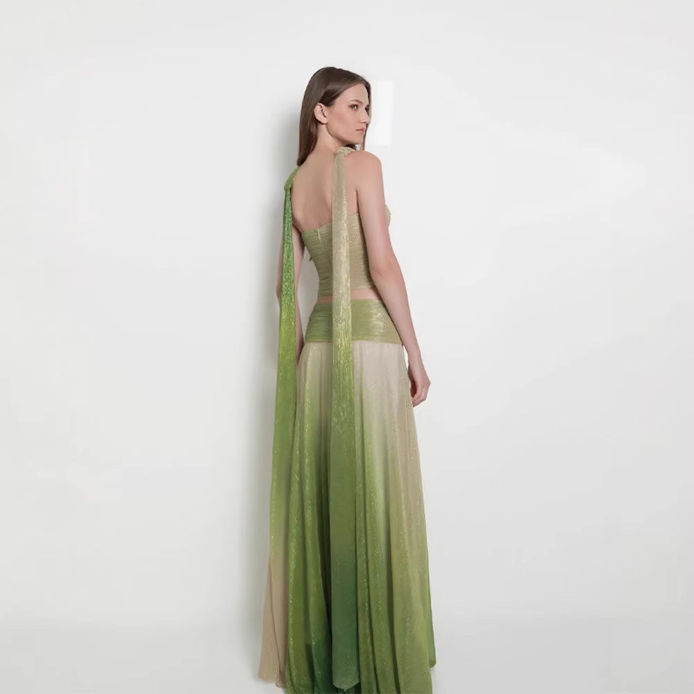 Damen Maxikleid mit fließendem Rock und eleganten Trägern Drune