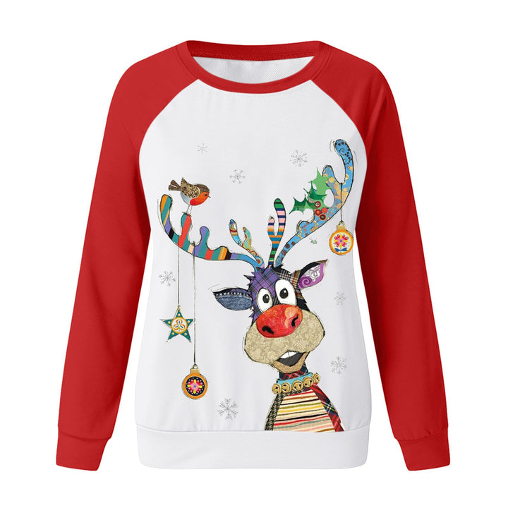 Damen Sweatshirt mit festlichem Rentier-Motiv Drune