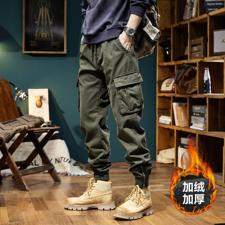 Herren Cargo-Joggerhose mit elastischem Bund, mehreren Utility-Taschen und gerippten Abschlüssen Drune