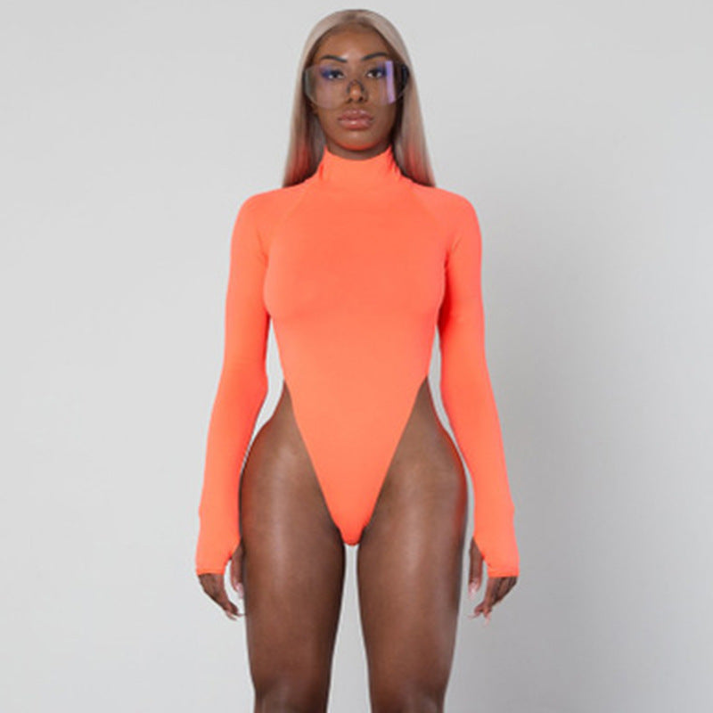Damen Langarm-Bodysuit mit hohem Kragen und figurschmeichelndem Schnitt Drune