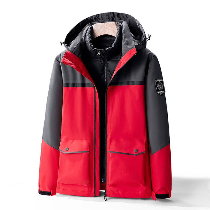 Herren Zweilagiger Wetterparka mit herausnehmbarer Isolations-Innenjacke und Utility-Taschen Drune