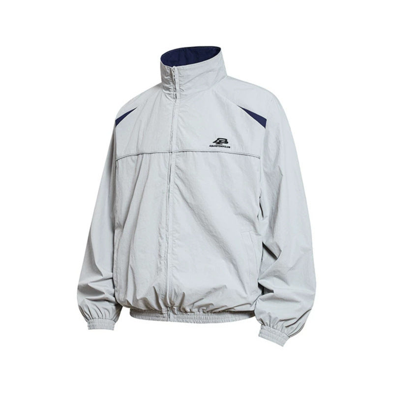 Herren Leichte Windbreakerjacke mit Stehkragen, elastischem Saum und Relaxed-Fit Drune