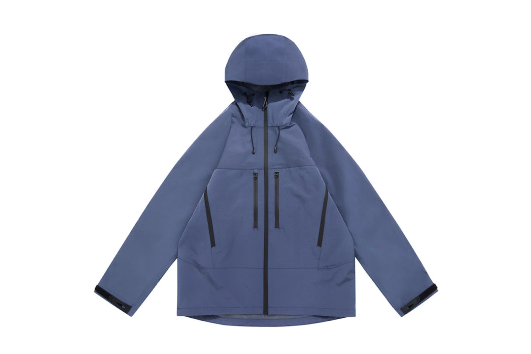 Unisex Technische Kapuzen-Outdoorjacke mit getapten Reißverschlüssen Drune