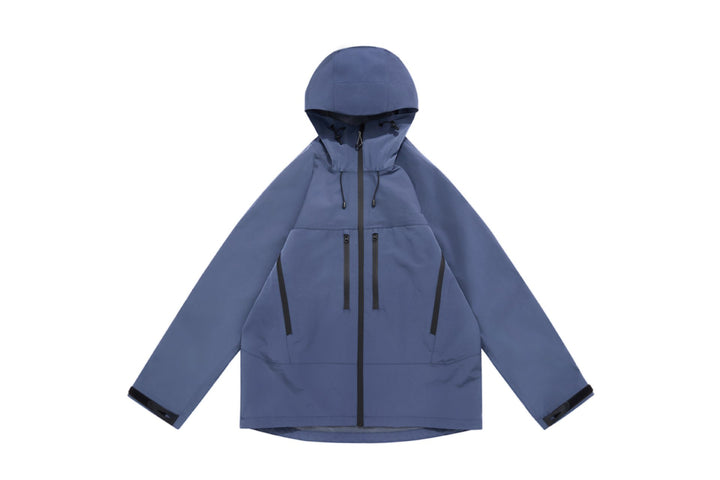 Unisex Technische Kapuzen-Outdoorjacke mit getapten Reißverschlüssen Drune