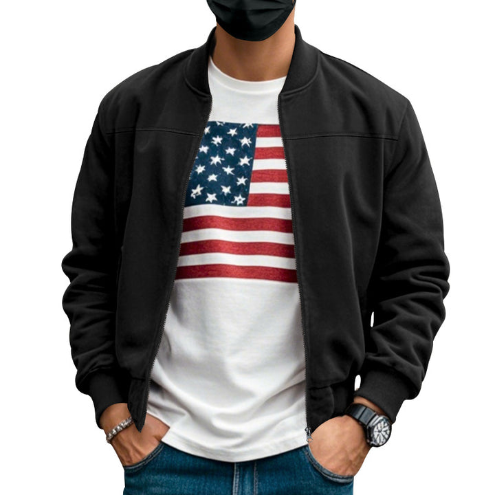 Herren nan Wildlederoptik Bomberjacke mit Reißverschluss und Rippbündchen Drune