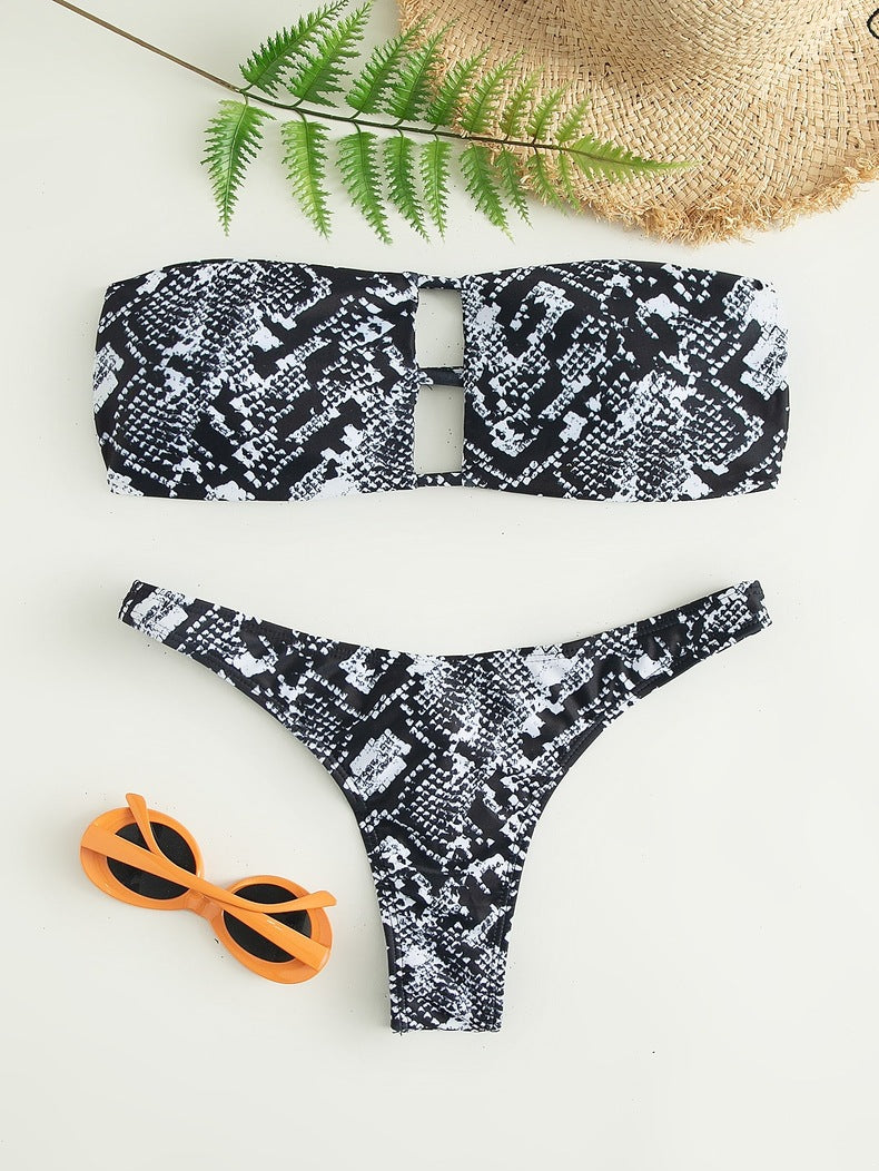 Damen Bandeau-Bikini-Set mit modischem Cut-Out Drune