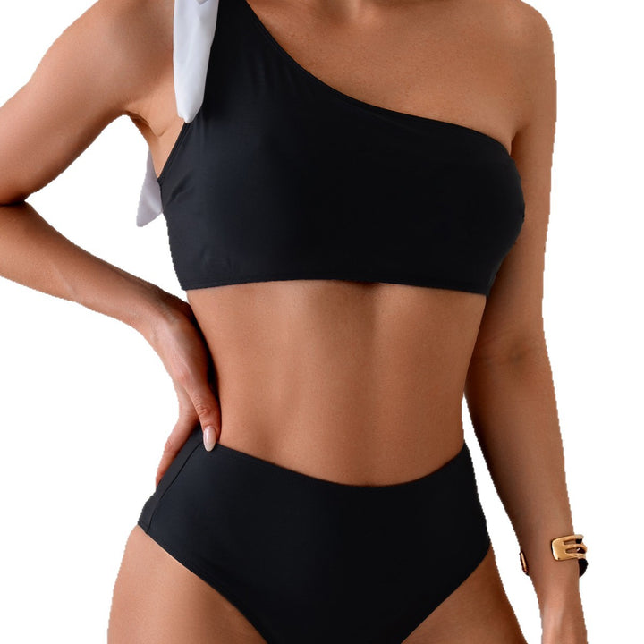 Damen Einseitiger Bikini mit dekorativer Schleife Drune