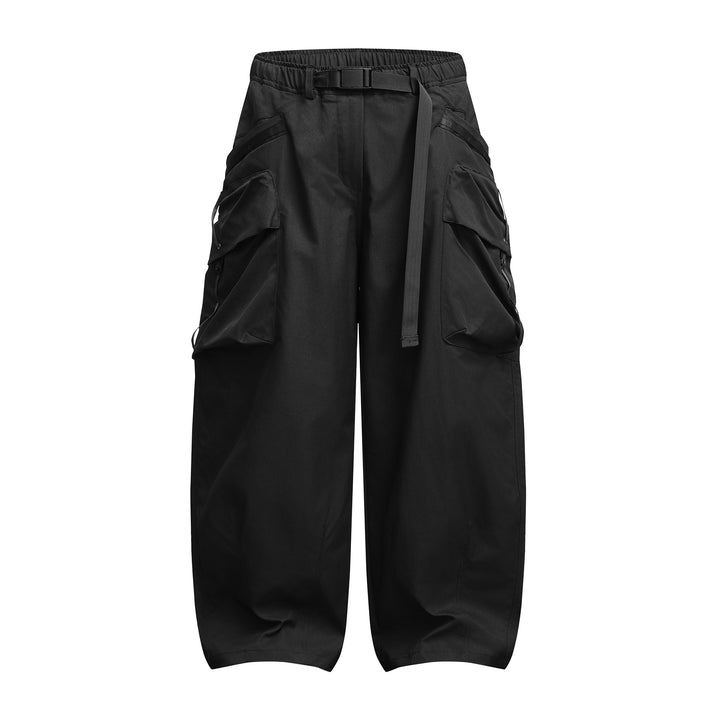 Damen Weite Cargo‑Culotte mit aufgesetzten Taschen und integriertem Webbing‑Gürtel Drune