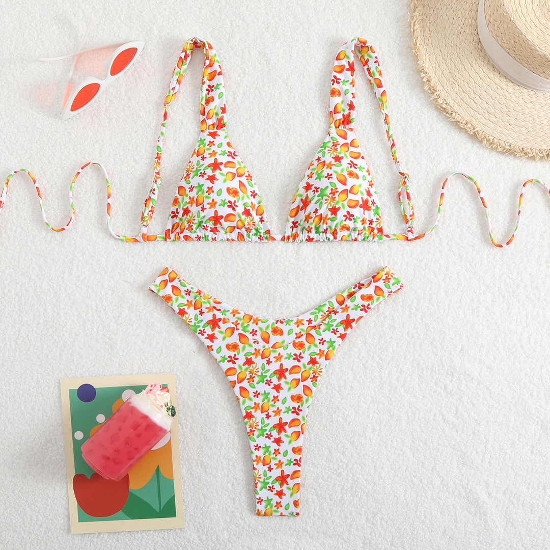 Damen Blumenmuster Bikini Set Drune