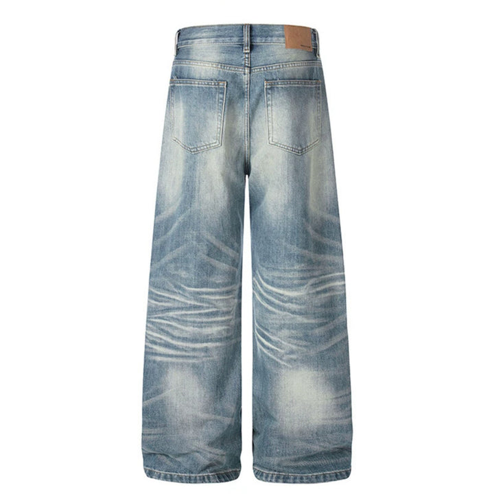 Damen weite High‑Waist Culotte-Jeans mit Used-Effekt Drune