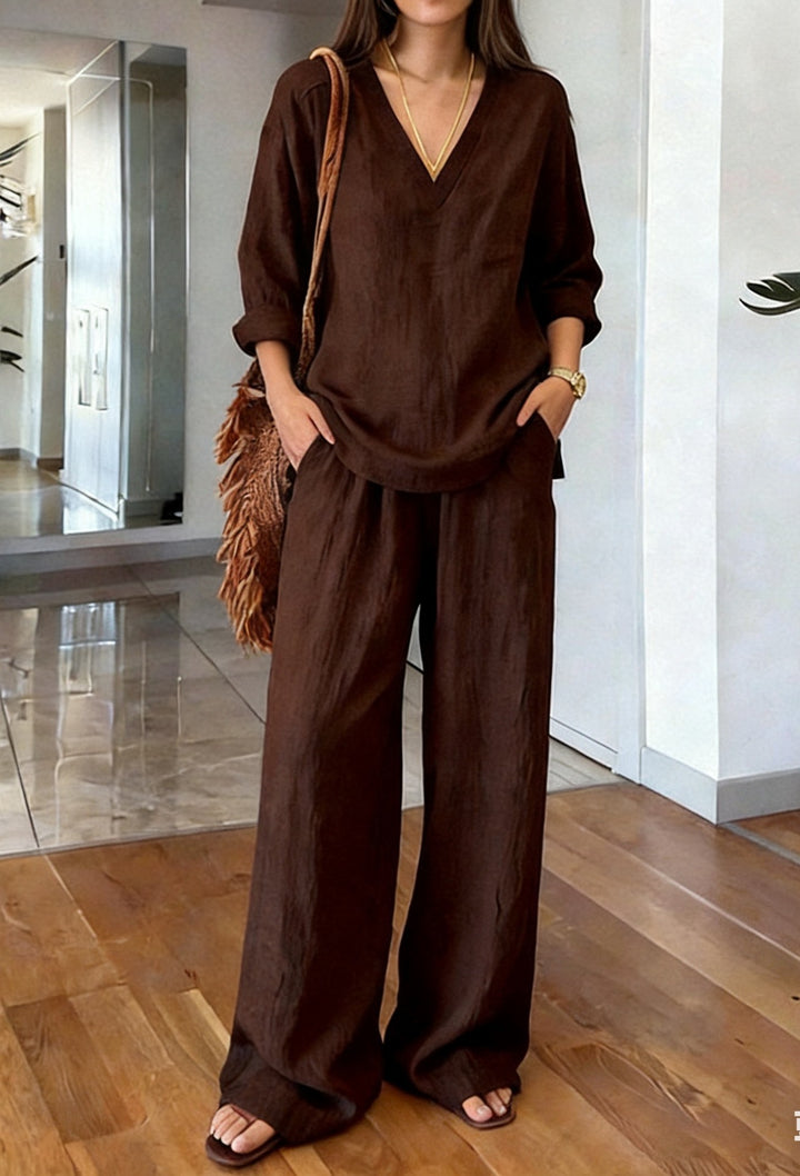 Damen Bequeme Leinen-Hose mit lässigem Schnitt und praktischen Taschen Drune