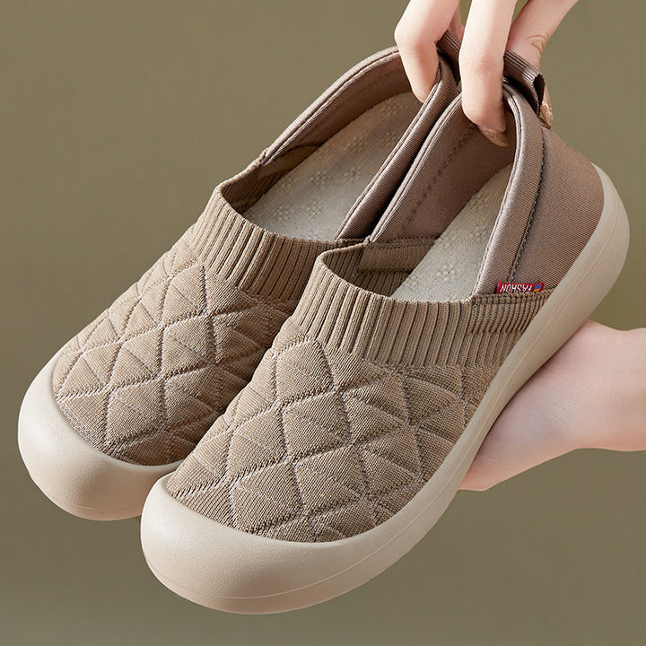 Damen nan gesteppter Komfort-Slipper mit elastischem Sockenkragen und rutschfester Leichtlaufsohle Drune