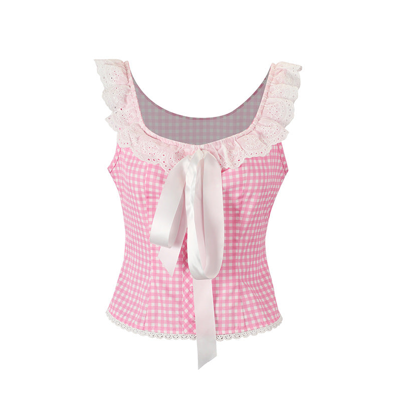 Damen Blusenshirt mit eleganten Rüschendetails und Satinband Drune