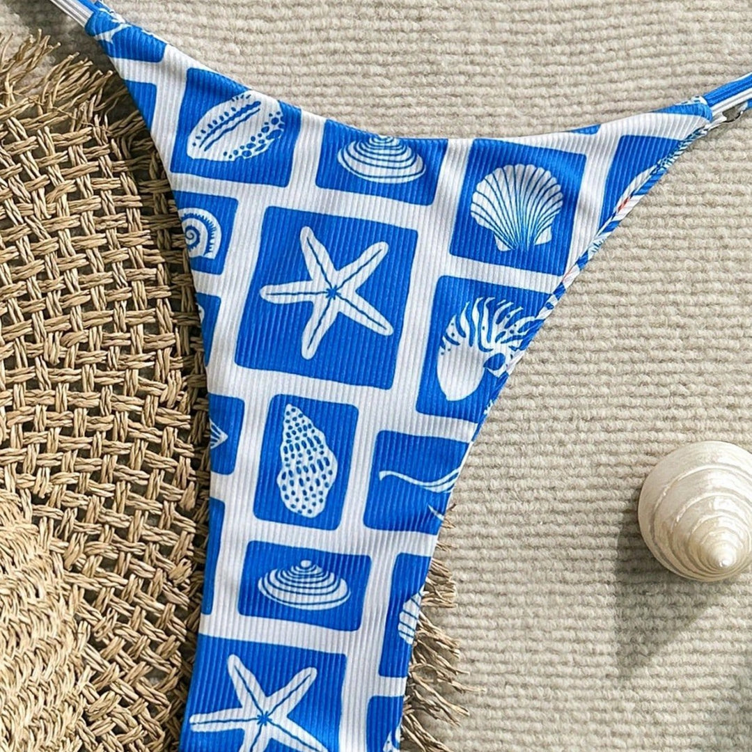 Damen Triangel-Bikini mit maritimem Muster Drune