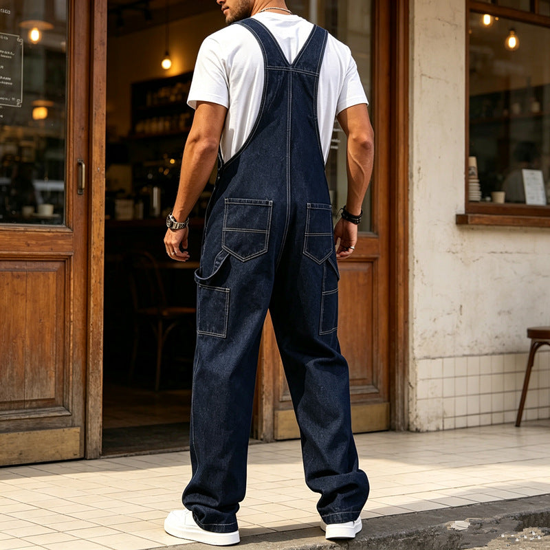 Herren Modische Denim-Latzhose Drune