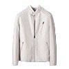 Herren Slim-Fit Kunstleder‑Motojacke im Aviator‑Minimalstil mit Stehkragen und Reißverschlusstaschen Drune